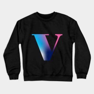 Capital Letter V Monogram Gradient Pink Blue White Crewneck Sweatshirt